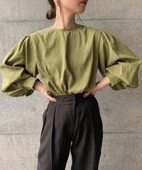 back button lantern sleeve tops /4color　FL3330