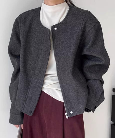 hiyoku collarless jacket /3color　FL2879