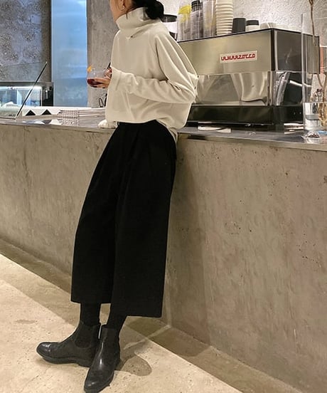 sleeve slit turtleneck tops /2color　FL2882