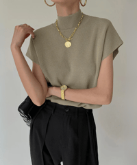 simple half-neck t-shirt /3color　FL3333