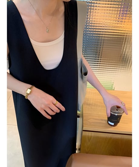 deep u-neck jumper skirt /2color　FL2014