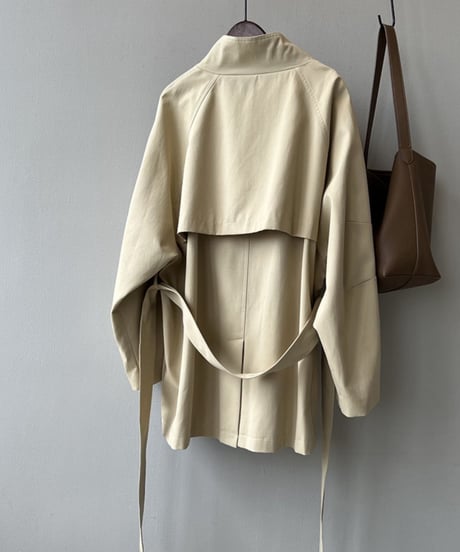 waist-marked mid-length coat /2color　FL2786