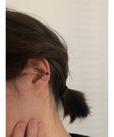 square stone ear cuff /2color　FL2353