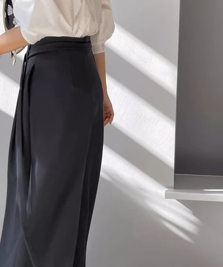 drawcord drape wide leg pants /2color　FL3347