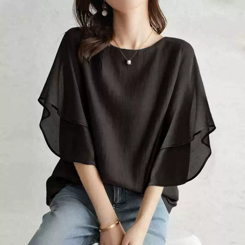 layered chiffon blouse /4color FL3463 | Flosa