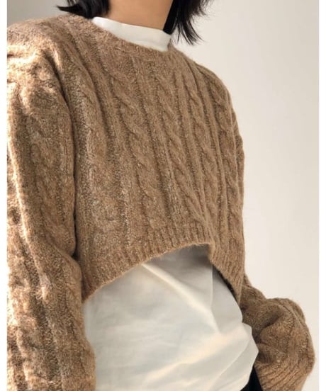 twisted pull-over round neck sweater /2color　FL2640