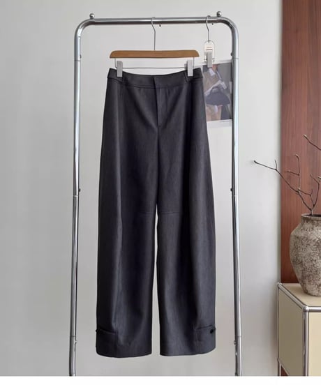 hem button 2way wide pants /2color　FL2764