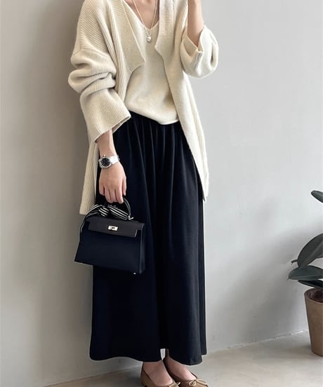 knit cardigan & camisole ensemble /4color　FL3071