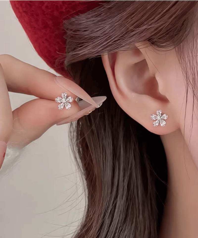 flower stud earrings /2color FL3627 | Flosa