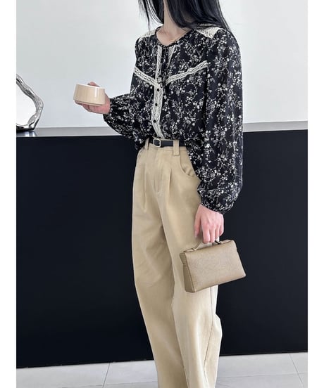 petite floral lace blouse　FL2188