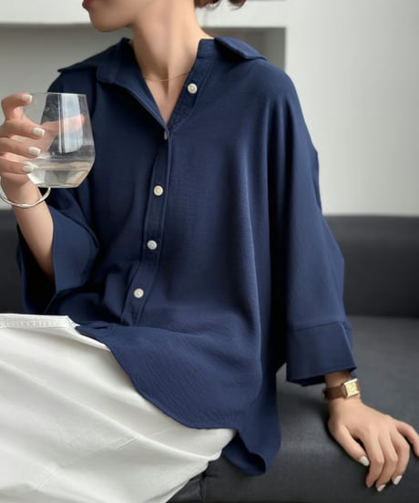 polyester lawn dolman blouse /7color　FL3621