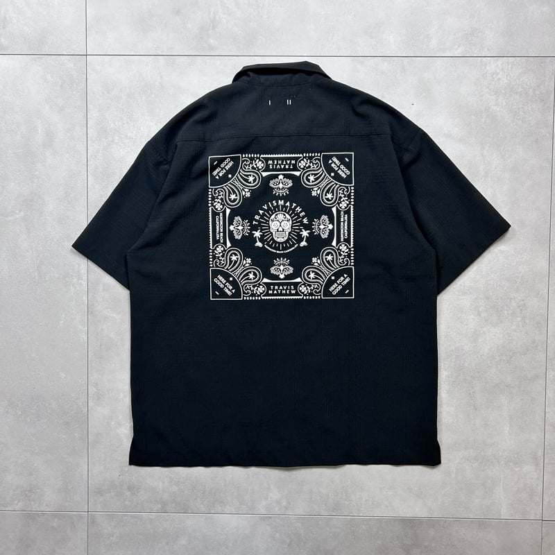 TRAVISMATHEW｜シャドーチェック バックプリント オープンカラー 半袖