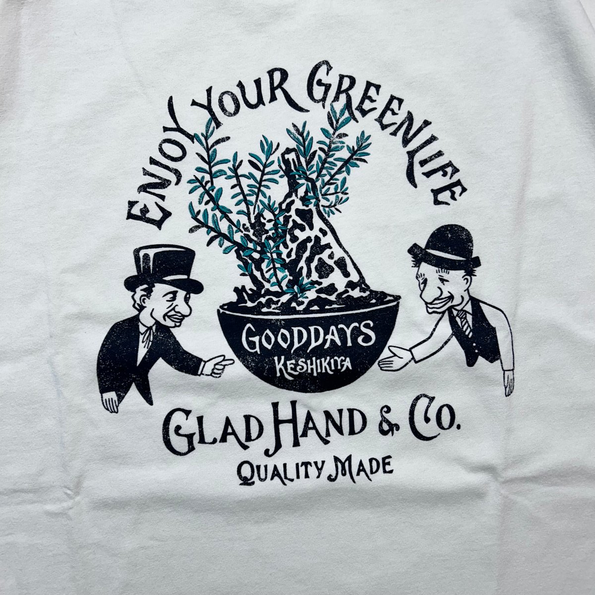 GLADHAND｜ENJOY YOUR GREEN LIFE コラボグラフィック Tシャツ ホ