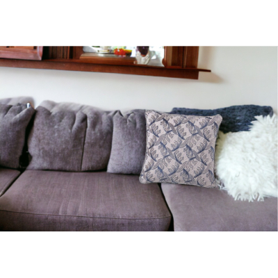 ティッキング　クッションカバー　45cm用　グレー　ボーダー　ジッパータグラベル ティッキング クッションカバー 45cm用 グレー ボーダー