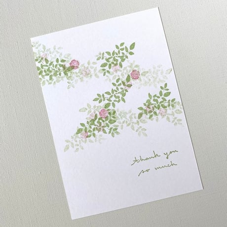 【A23】バラの花と葉ラバースタンプ  はんこ　薔薇