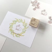 【A19】座っているうさぎ  ラバースタンプ
