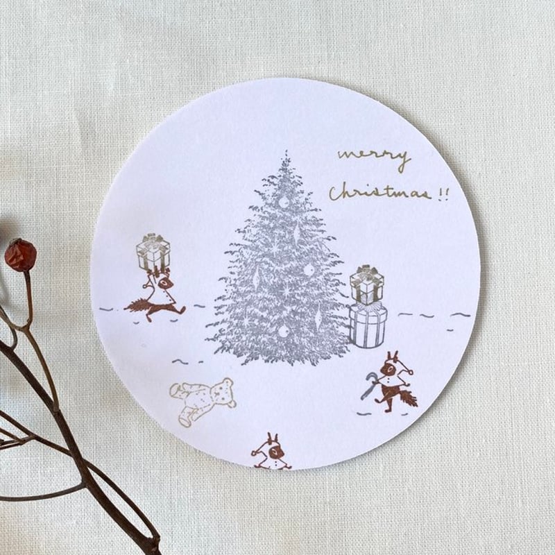 A77】クリスマスツリーのスタンプ | moriringo.com