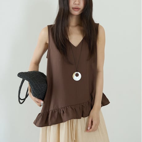 ruffle hem blouse　/2color　un2075