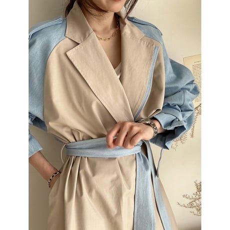 bicolor trench coat　un1267