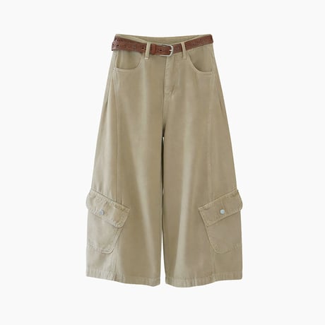 soft cargo wide pants　un2069