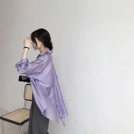 back open design shear shirt /5color　un1026
