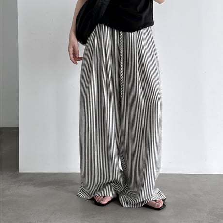 stripe relaxed wide pants　un2047