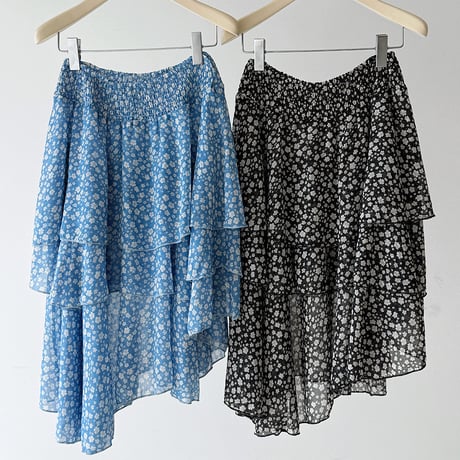 floral tiered midi skirt　/2color  un1986
