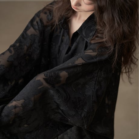 shadow jacquard loose shirt　/2color  un1794