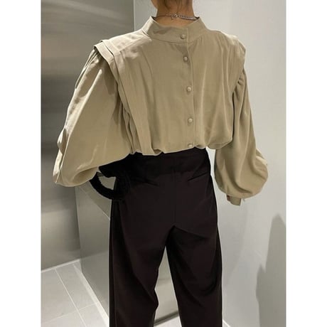 back button tuck blouse /3color　un1325