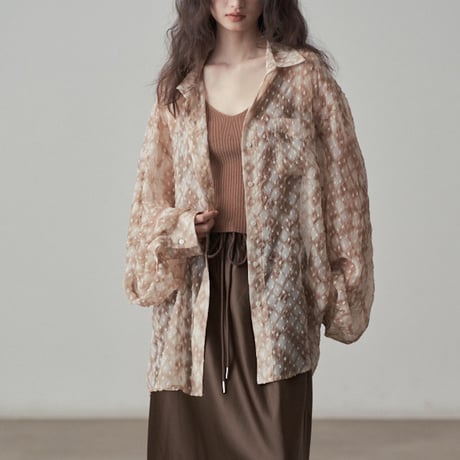 sheer patterned overshirt　/2color　un1846