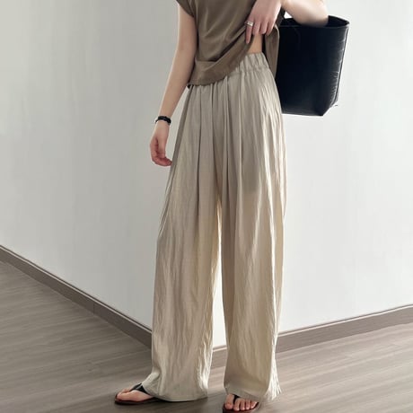 gather relaxed pants /4color　un1115