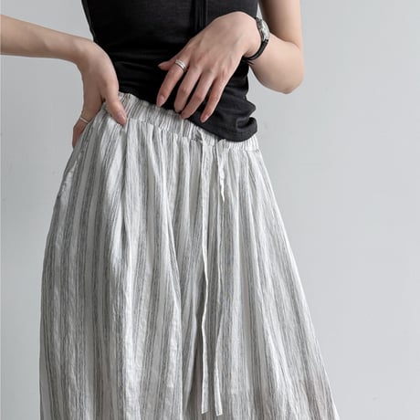stripe airy wide pants　/2color　un2095