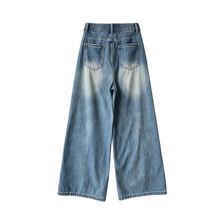 vintage wash wide leg denim pants　un2028