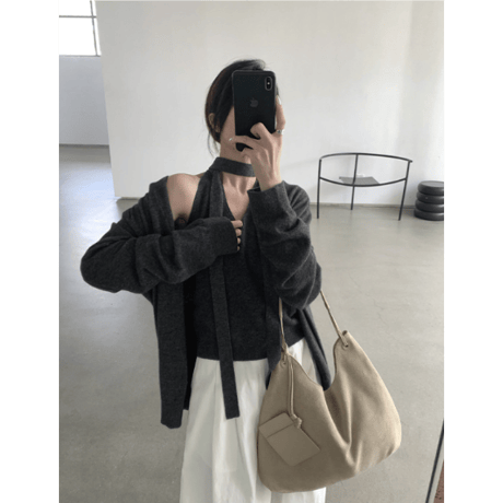 two-piece loose cardigan /2color　un1642