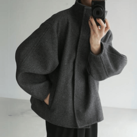 high neck curve sleeve outer /3color　UN1502