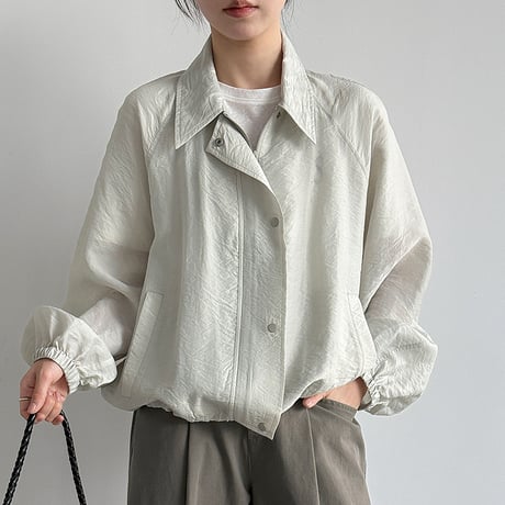 lightweight balloon sleeve zip blouson　/2color　un2045