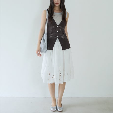 airy knit vest　/2color　un2068