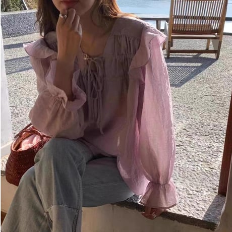 sheer blouse　/2color　un1760