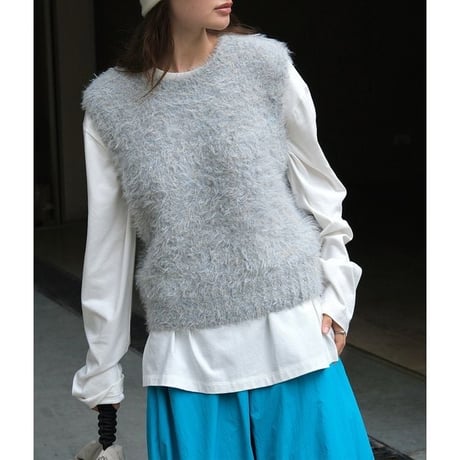 brush knit vest /2color　un1485
