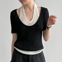 layered halter knit top　/5color　un2020