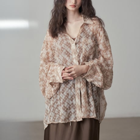 sheer patterned overshirt　/2color　un1846
