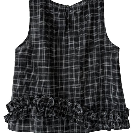 check frill sleeveless top　/2color　un2014