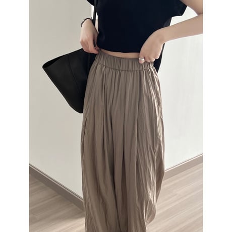gather relaxed pants /4color　un1115