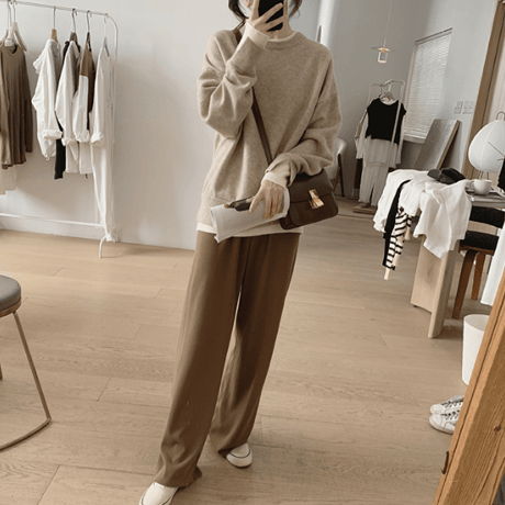 layered knit tops　un1490