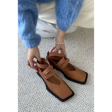 square strap shoes /4color　un1186