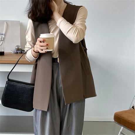 side gather midium vest /2color　un1004