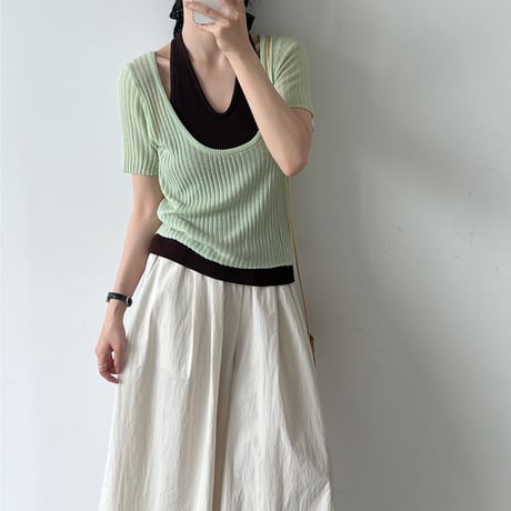 layered halter knit top　/5color　un2020