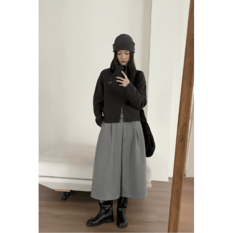 wide A-line pants /3color　un1636