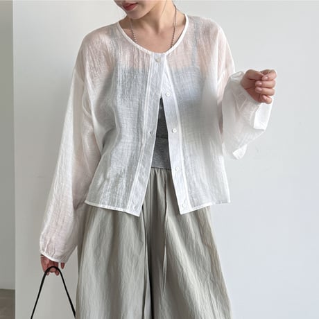 sheer airy cardigan blouse　/2color　un2021