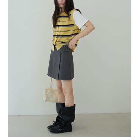 stripe knit T-shirt　/2color  un1773